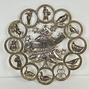 Godinger Silver Art Co 12 Days of Christmas Trivet